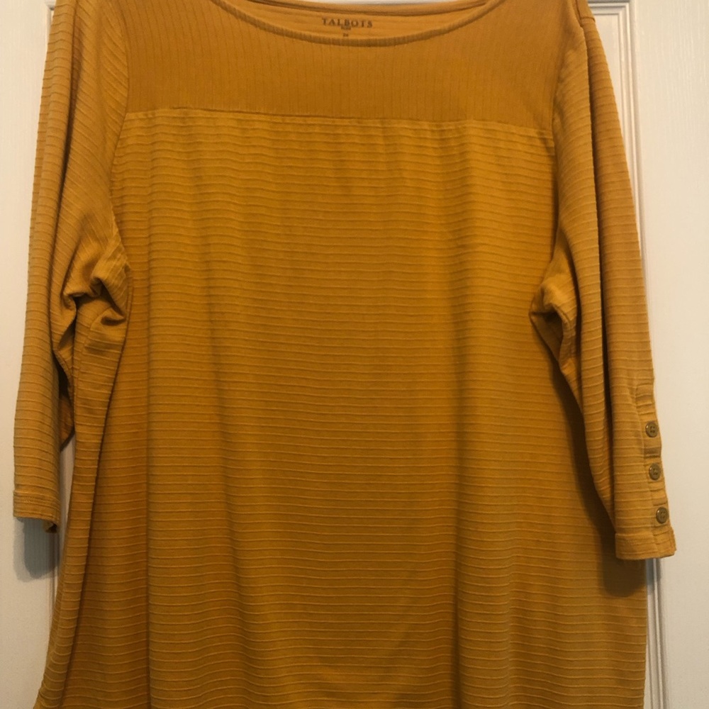 Talbots 2x tunic in deep golden yellow.